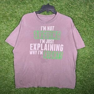 Faded Im Not Arguing Im Just Explaining Graphic T-Shirt Distressed XL